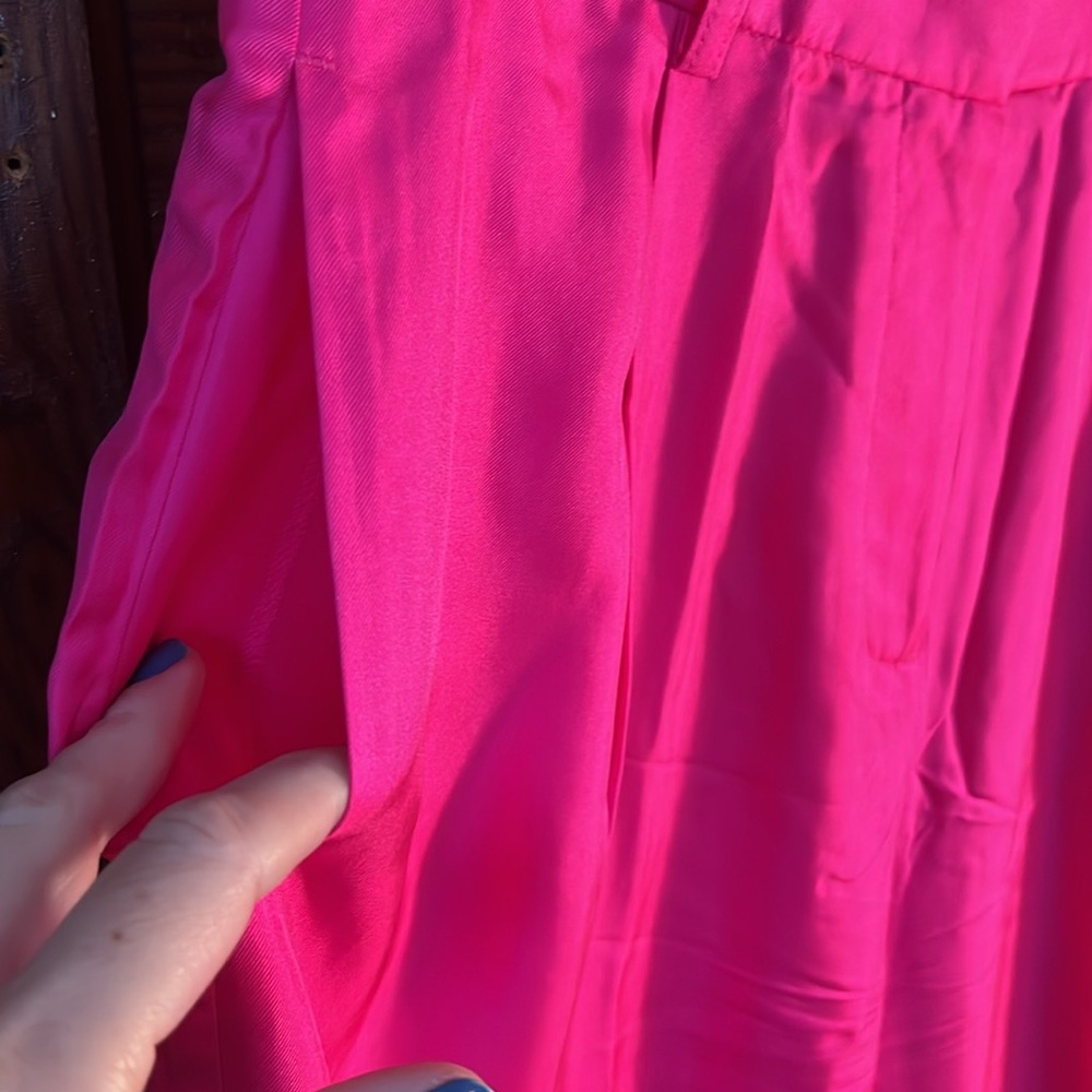 J Crew Collection bright pink pants silk size 6 - Picture 4 of 5